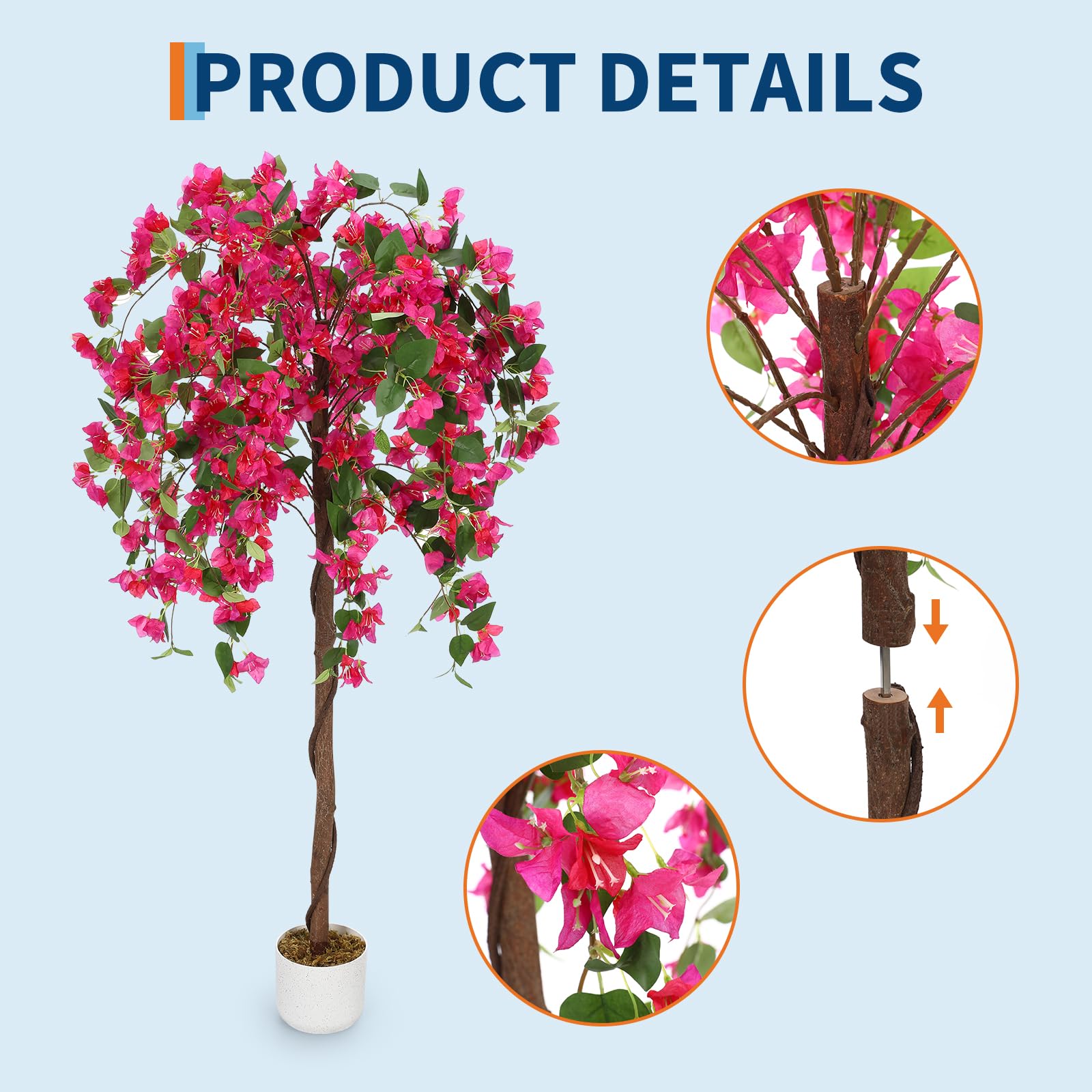 Tronco natural y follaje denso del árbol falso Garvee